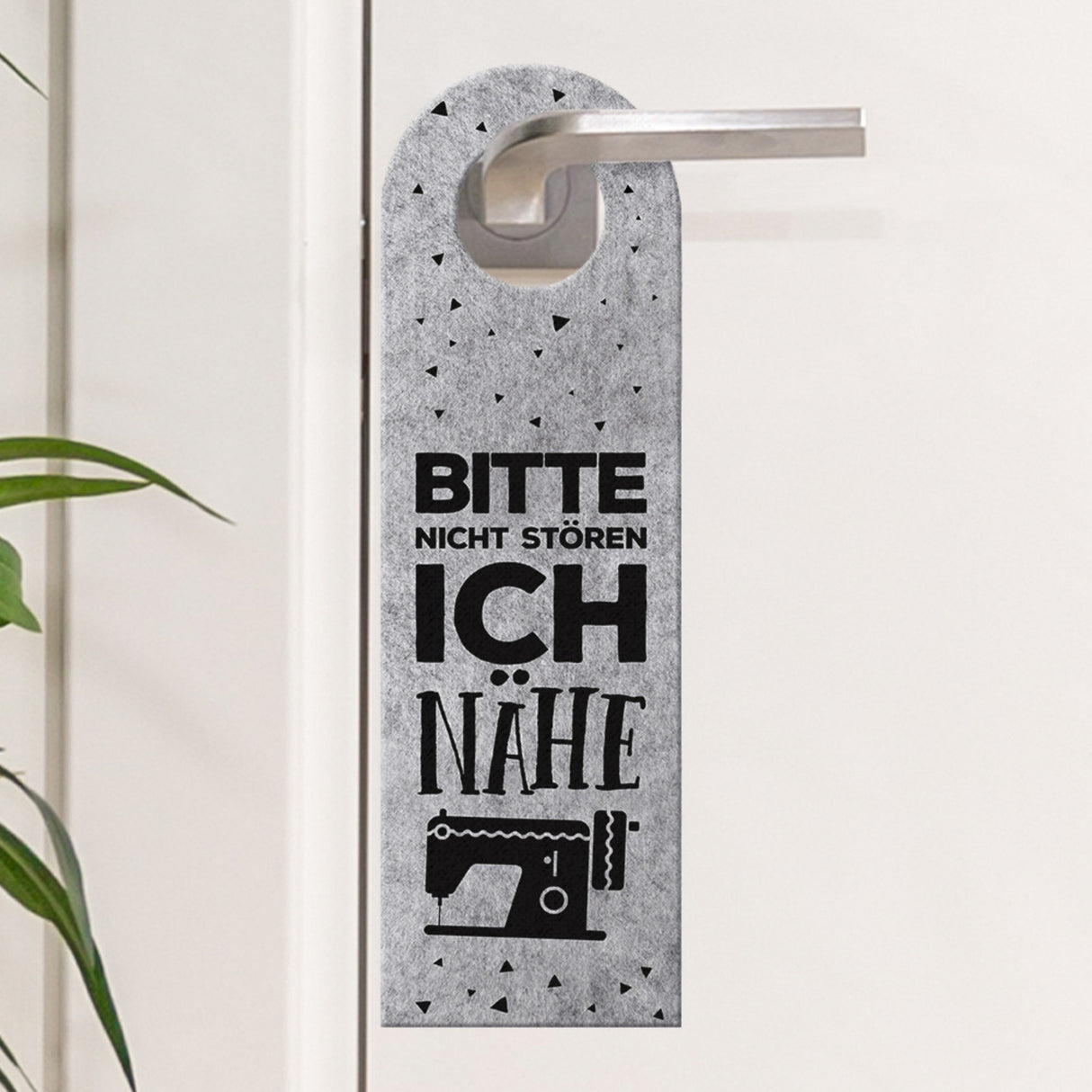 Bitte nicht stören, ich nähe oder Komm rein Türhänger mit Nähmaschine Motiv