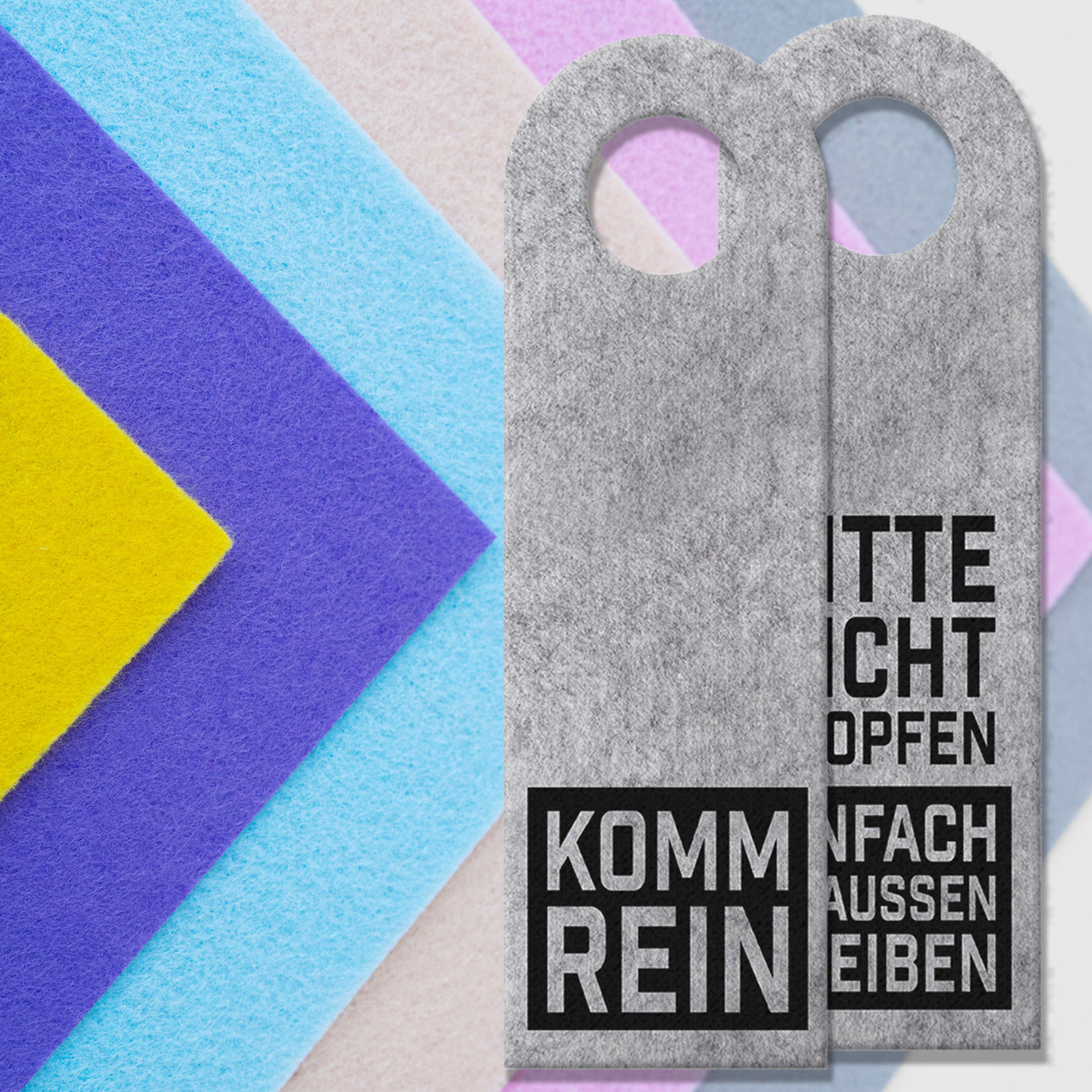 Einfach draußen bleiben oder Komm rein Türhänger