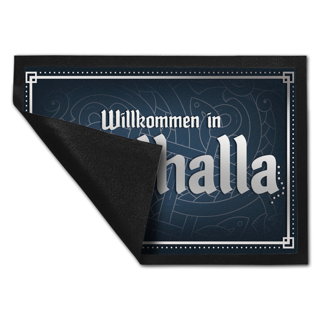 Willkommen in Walhalla Fußmatte mit Runen Motiv