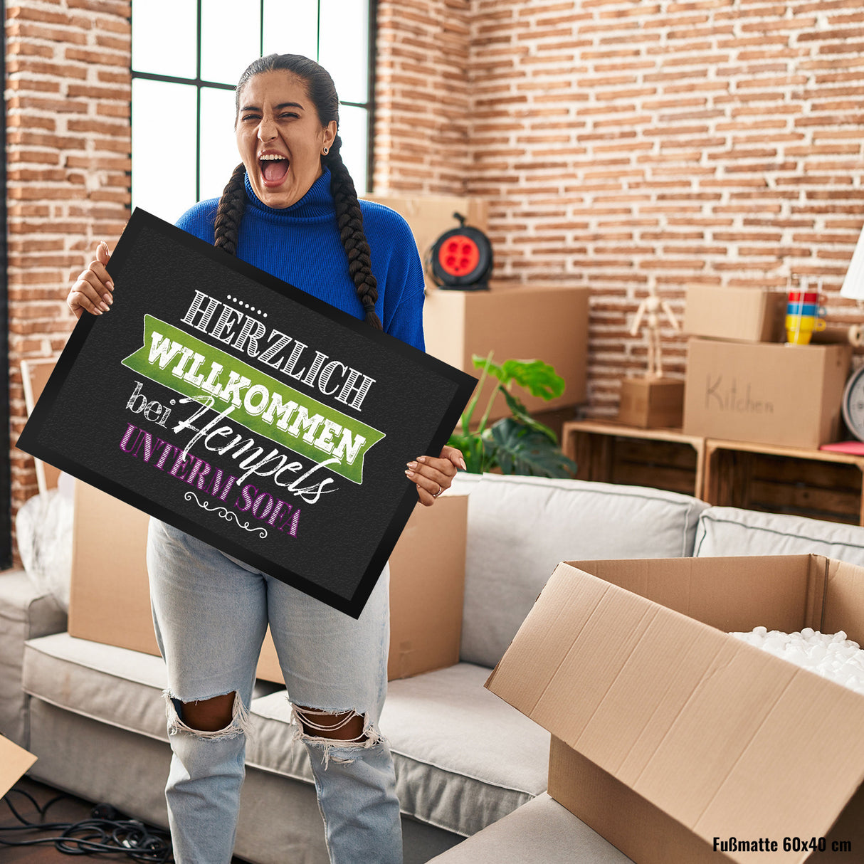 Herzlich Willkommen bei Hempels unterm Sofa Fußmatte mit Motiv
