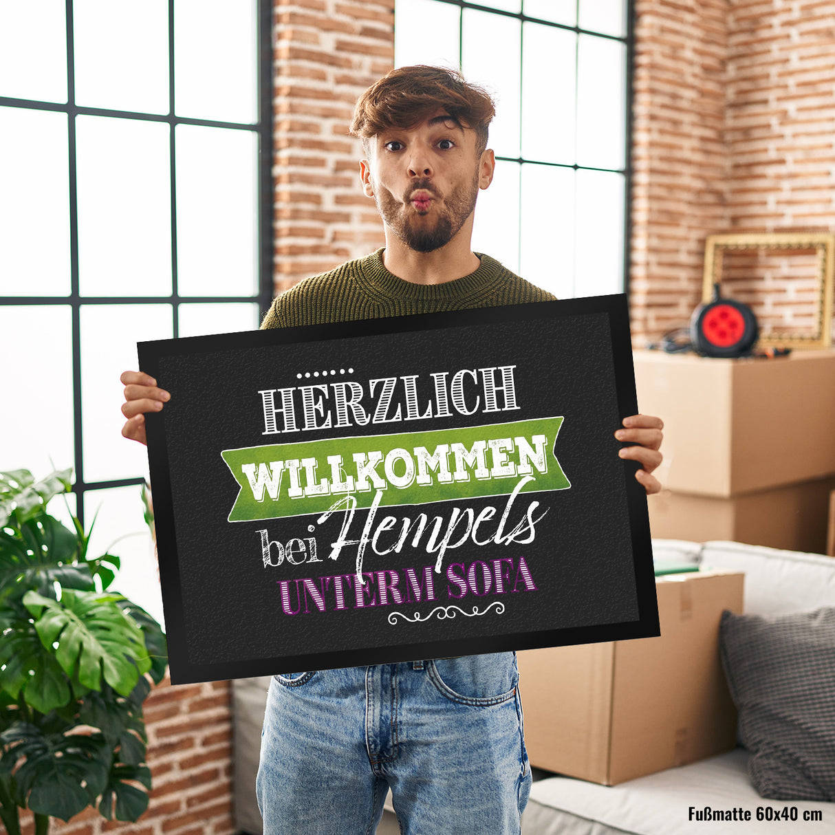 Herzlich Willkommen bei Hempels unterm Sofa Fußmatte mit Motiv