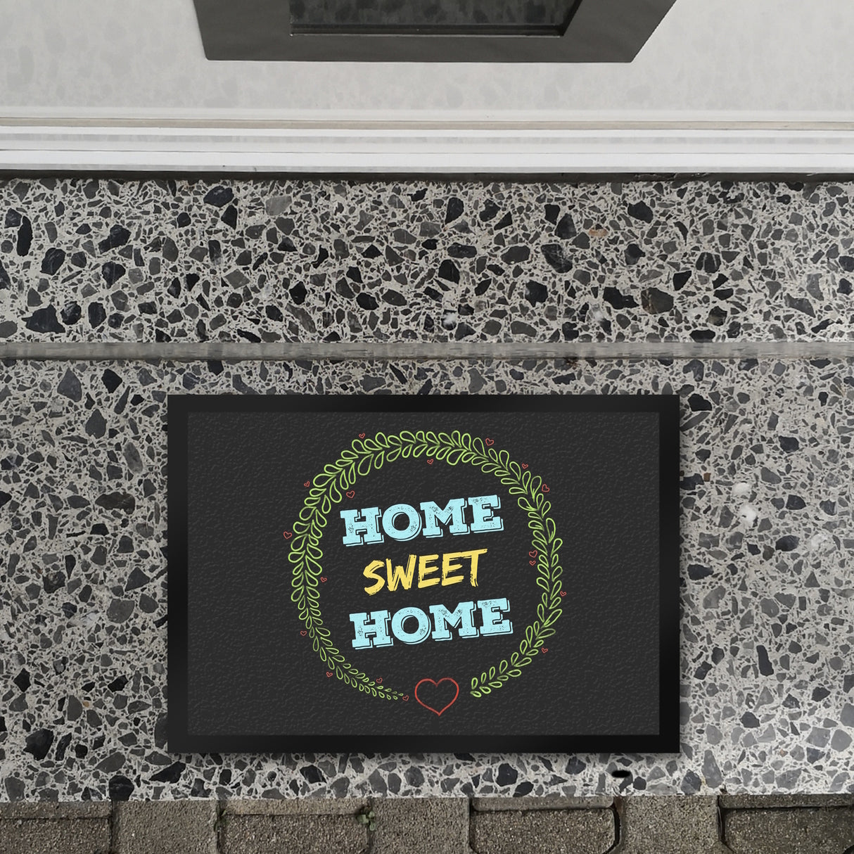 Home Sweet Home Fußmatte mit Blumen Motiv