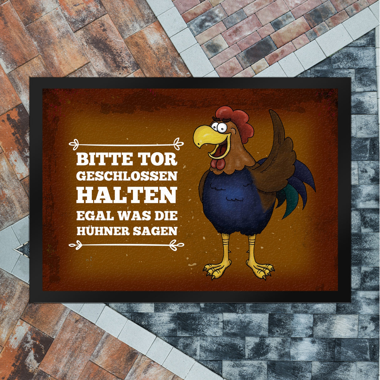 Bitte Tor geschlossen halten... Hahn Fußmatte