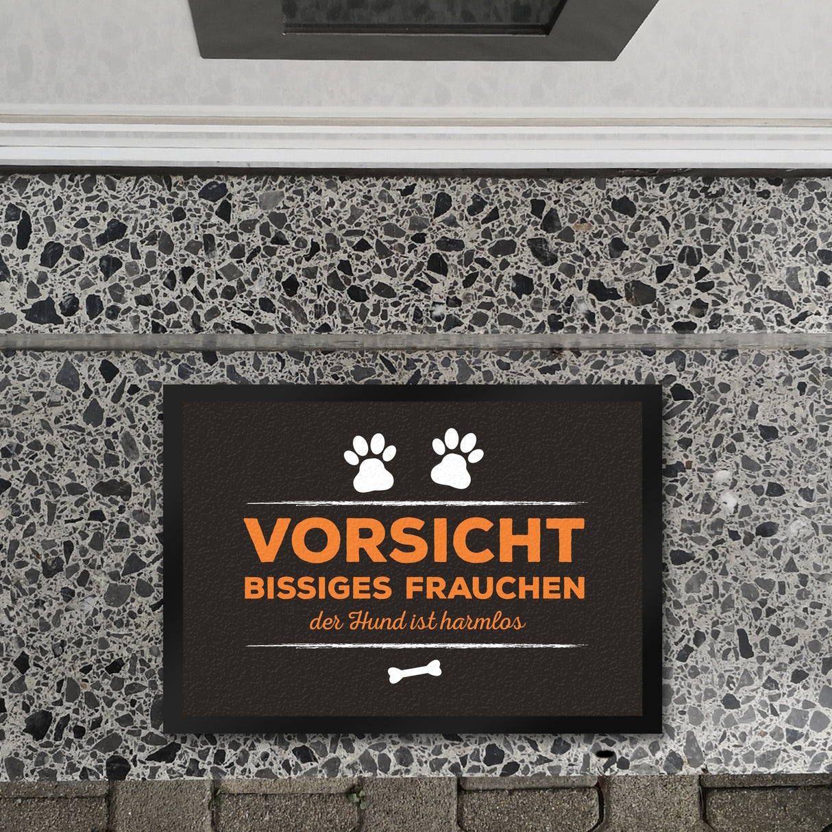 Vorsicht bissiges Frauchen Fußmatte