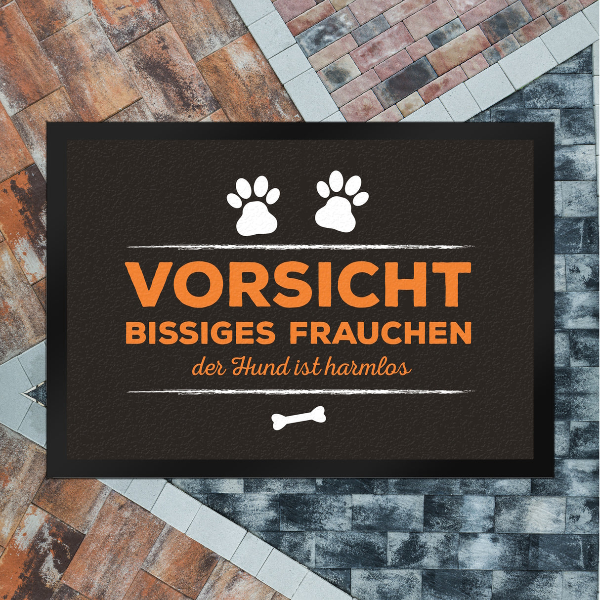 Vorsicht bissiges Frauchen Fußmatte