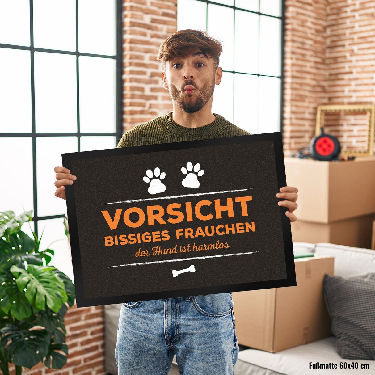 Vorsicht bissiges Frauchen Fußmatte