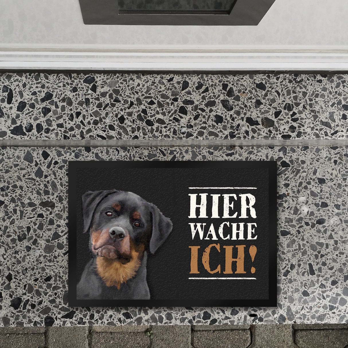 Hier wache ich! Rottweiler Fußmatte