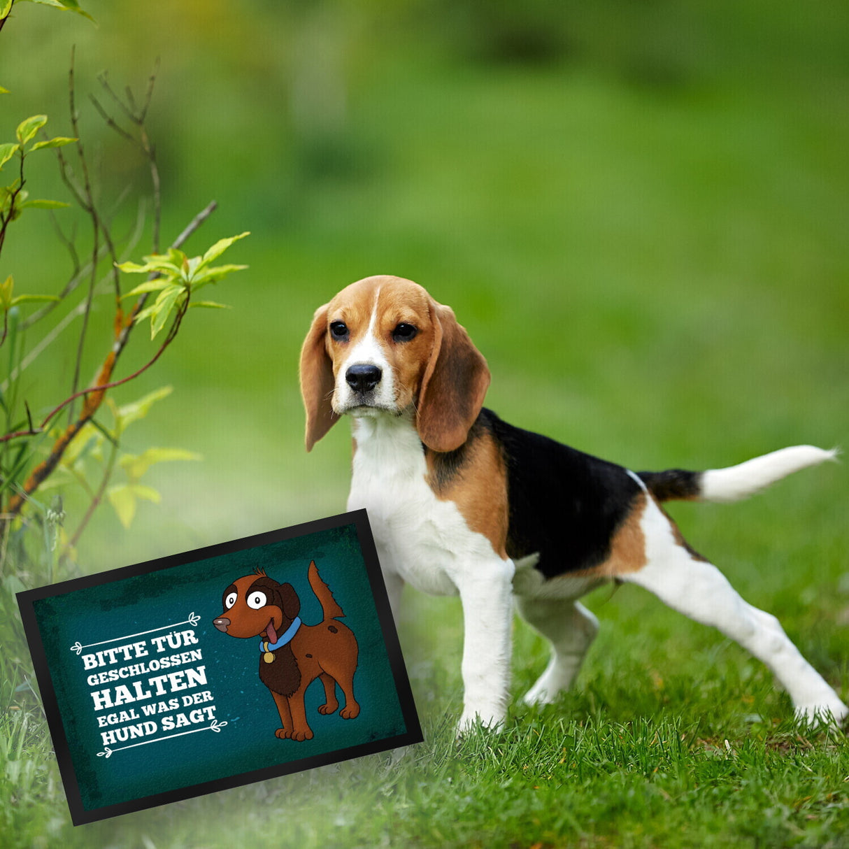 Bitte Tür geschlossen halten egal was der Hund sagt Fußmatte