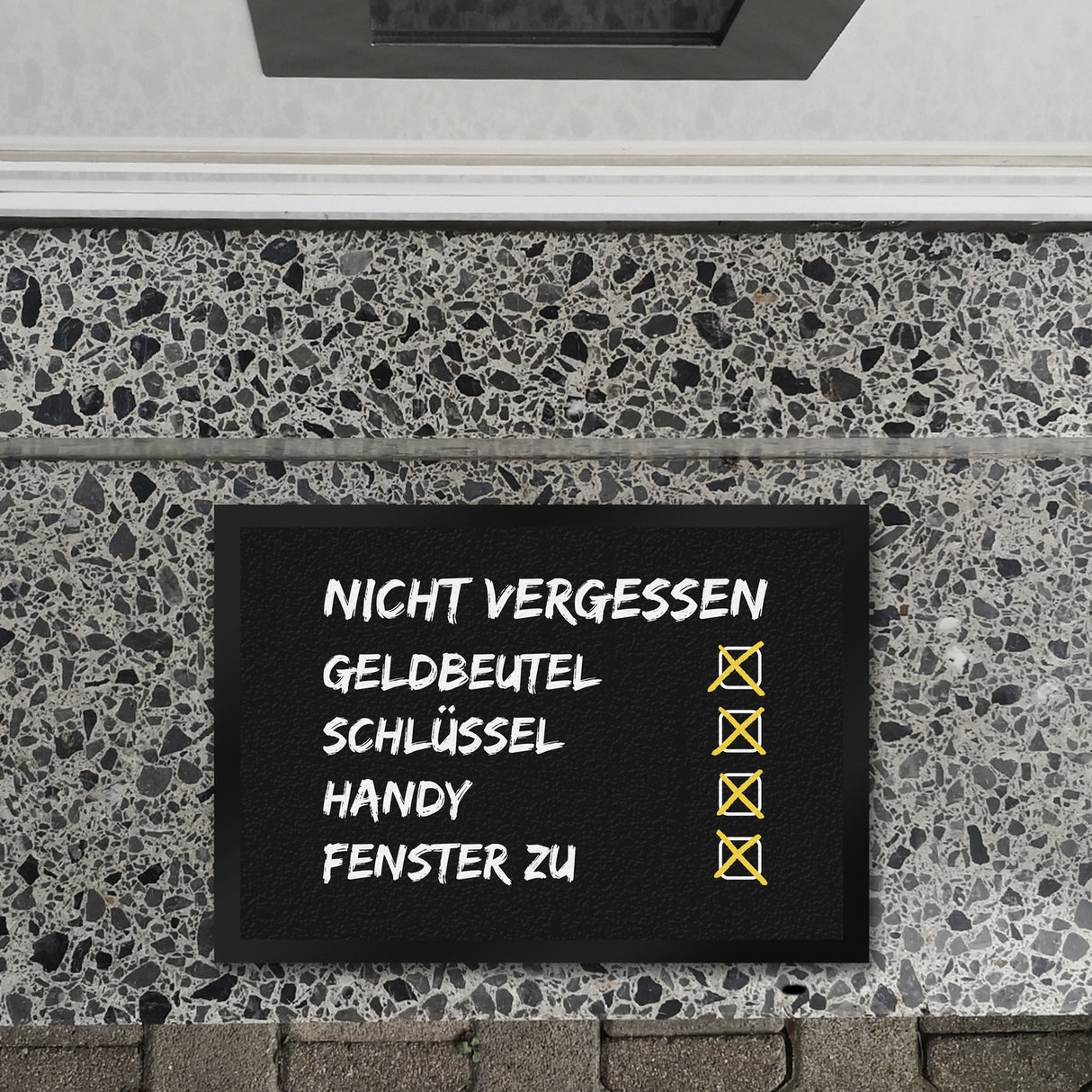 Nicht vergessen - Checkliste Fußmatte