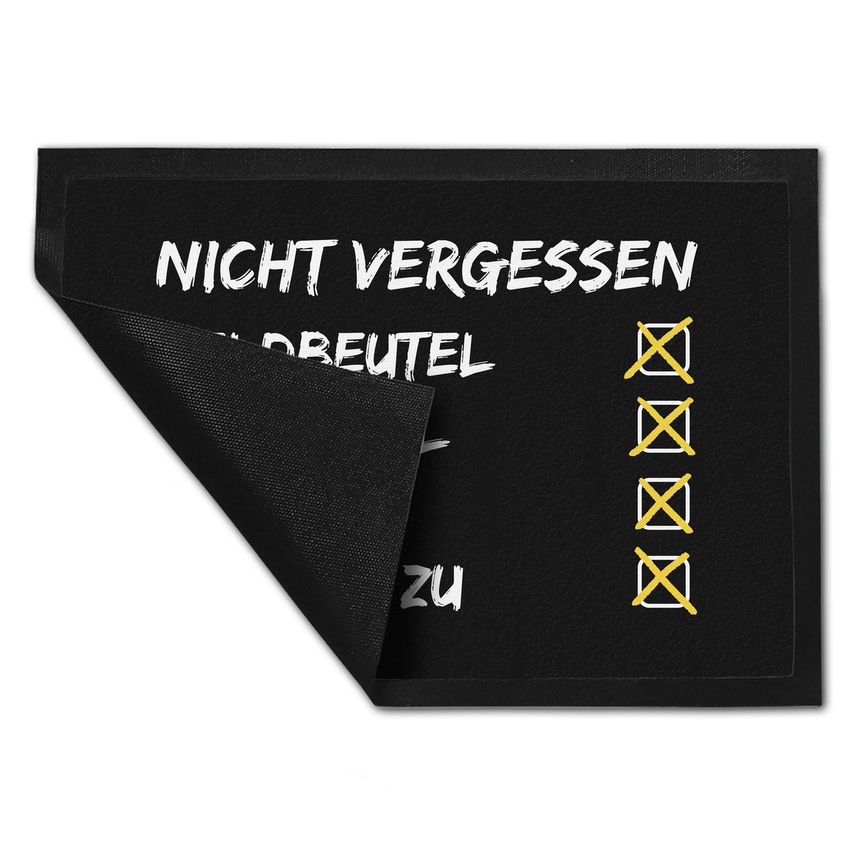 Nicht vergessen - Checkliste Fußmatte