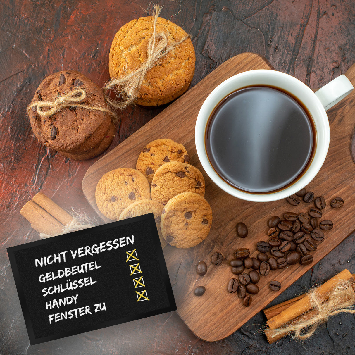 Nicht vergessen - Checkliste Fußmatte
