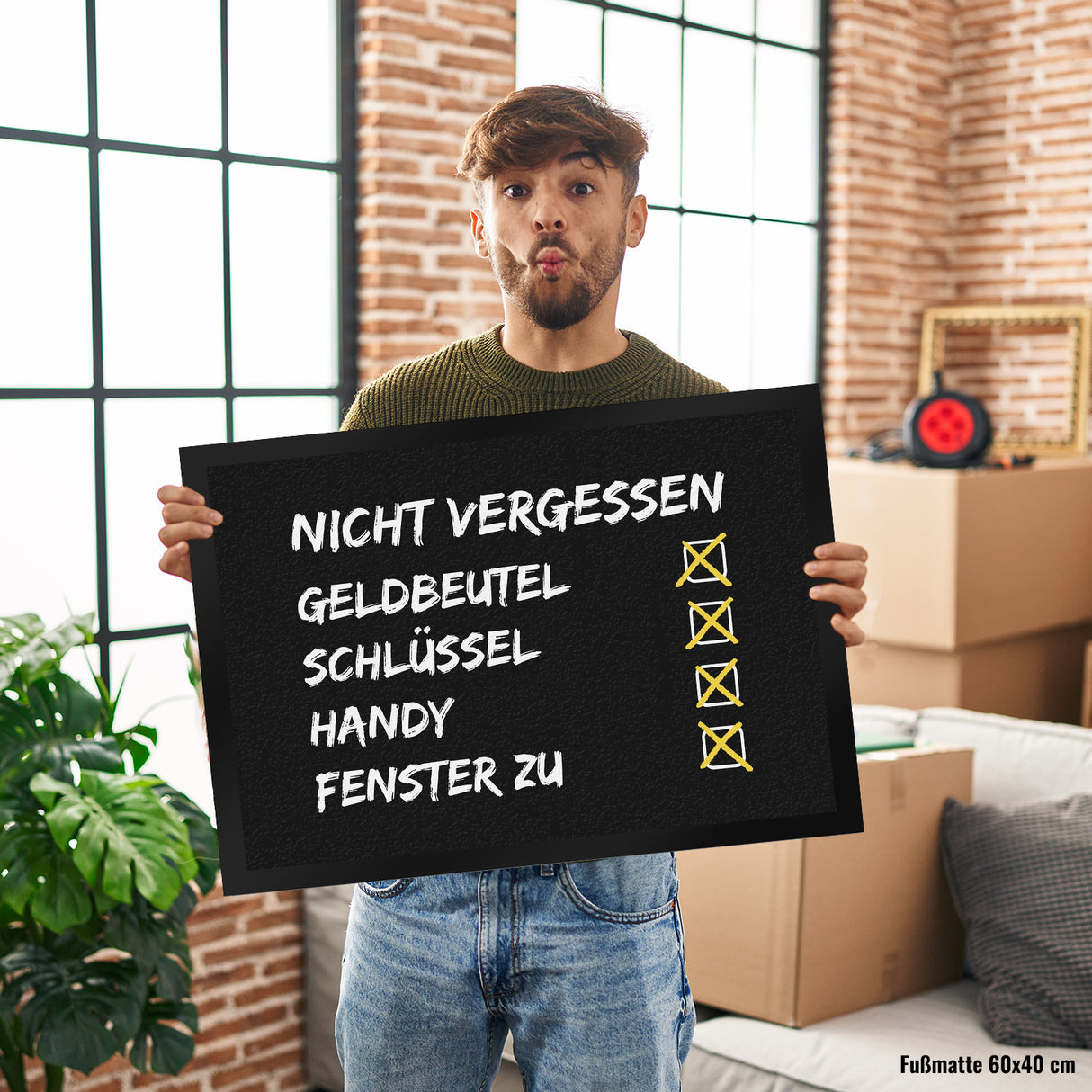 Nicht vergessen - Checkliste Fußmatte