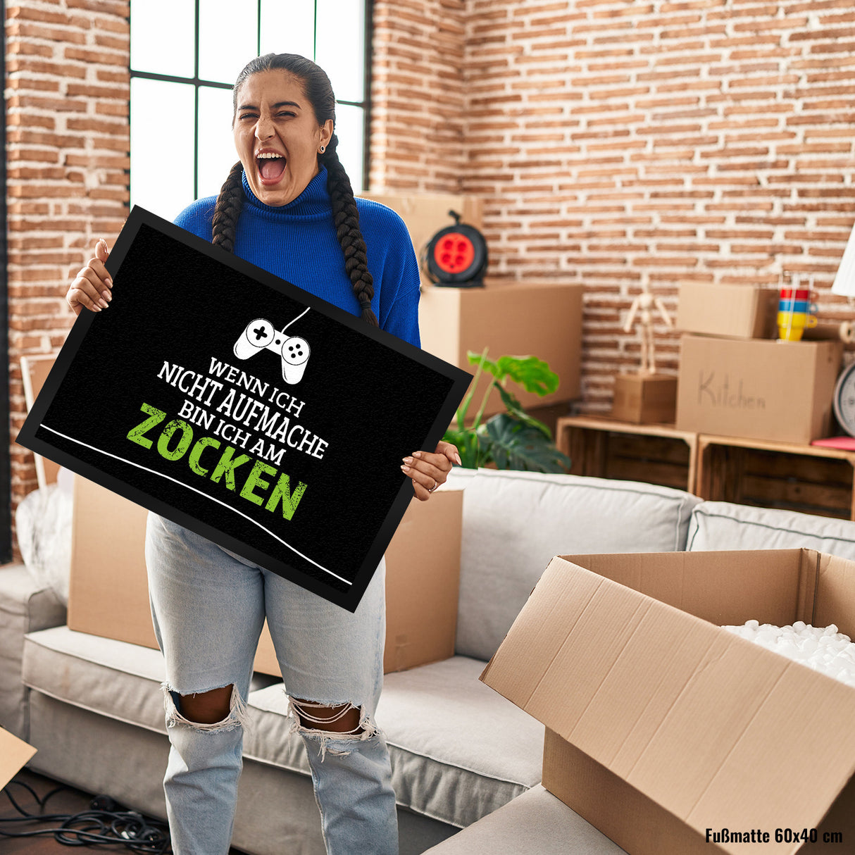 Wenn ich nicht aufmache, bin ich am zocken Fußmatte