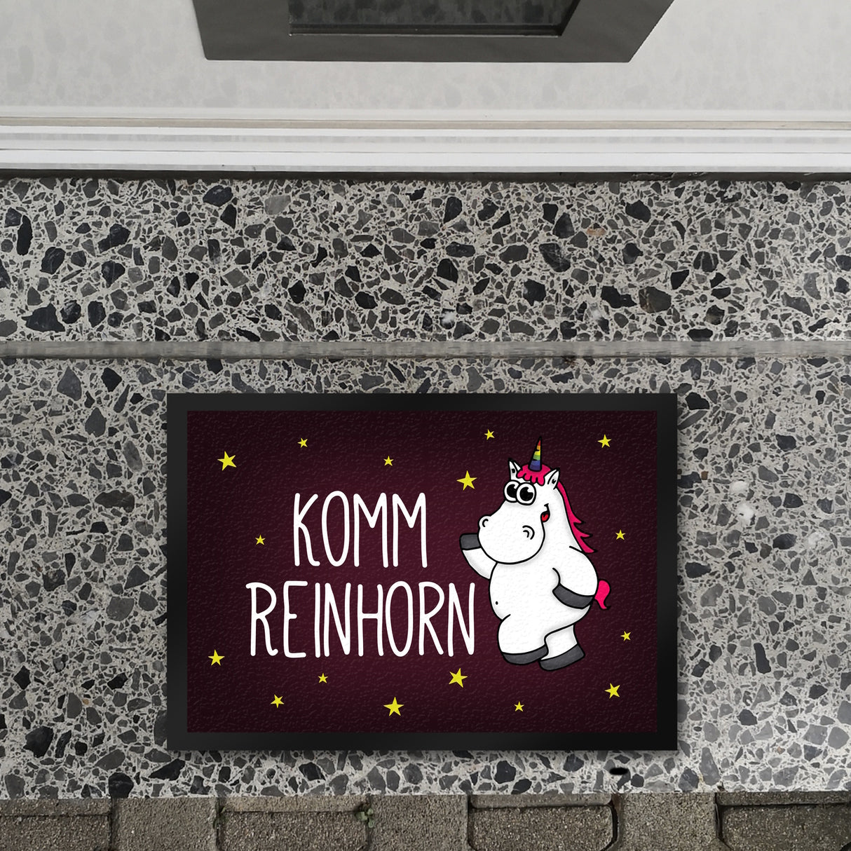 Komm Reinhorn Fußmatte mit Einhorn Motiv