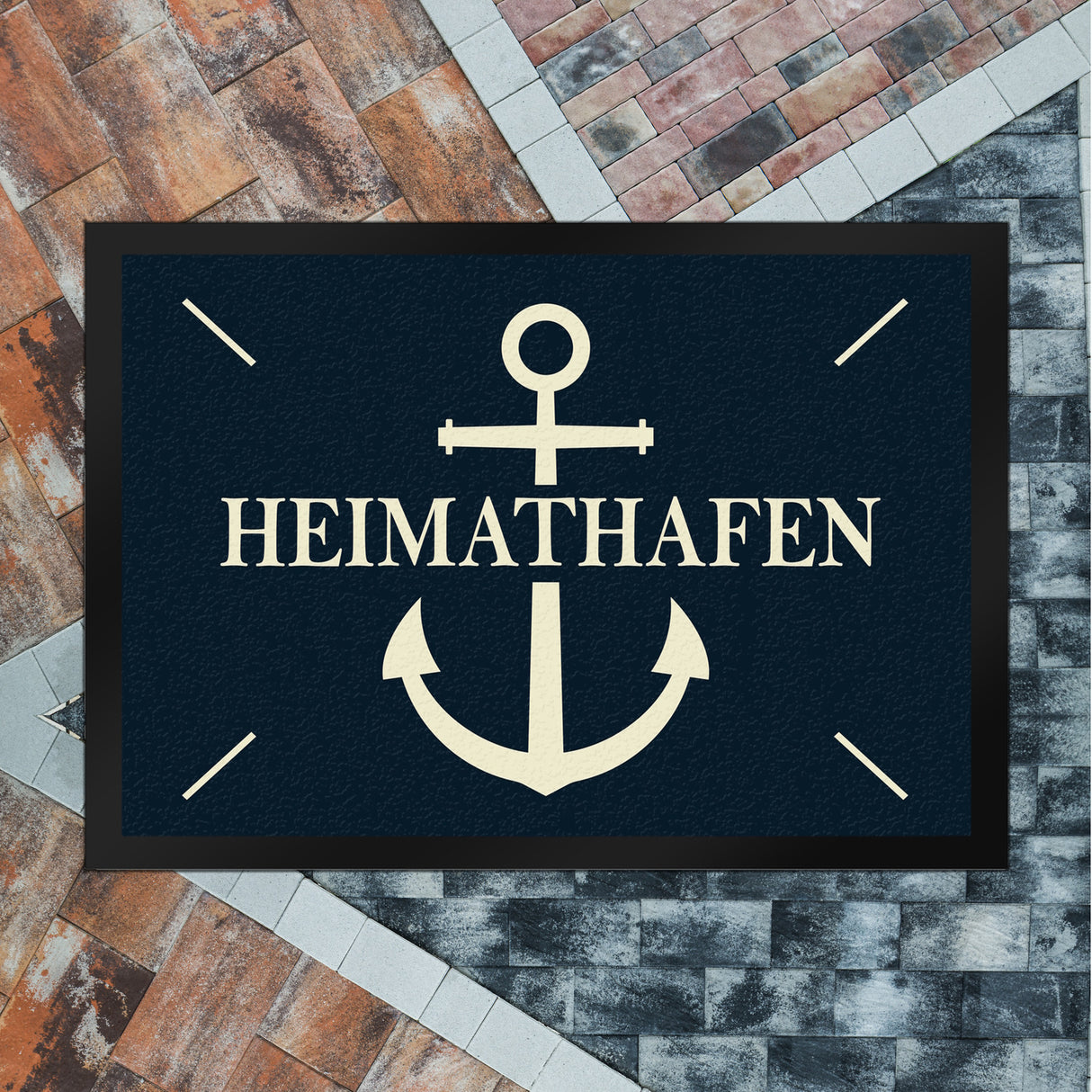 Heimathafen Fußmatte mit Anker Motiv