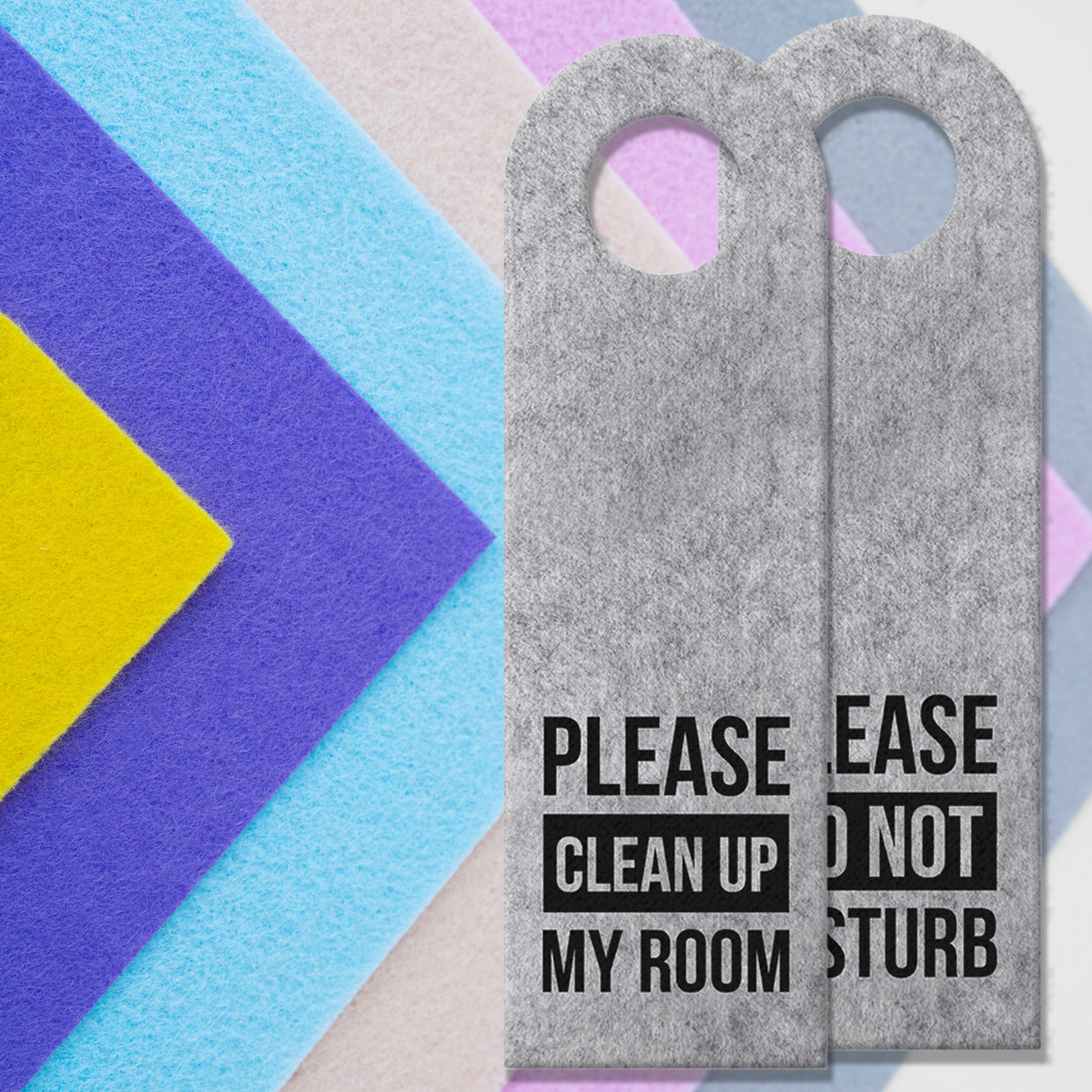 Please do not disturb oder Clean up my room Türhänger mit Balken