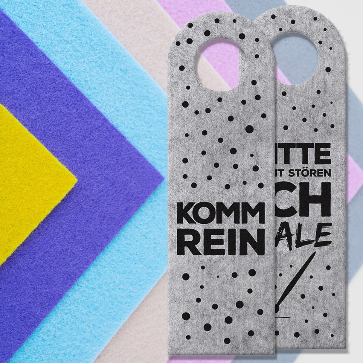 Bitte nicht stören, ich male oder Komm rein Türhänger mit Pinsel Motiv