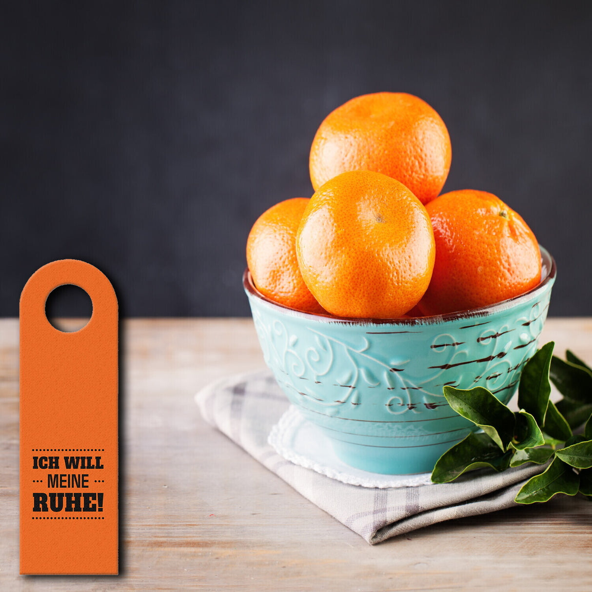 Ich will meine Ruhe oder Komm rein Türhänger in Orange