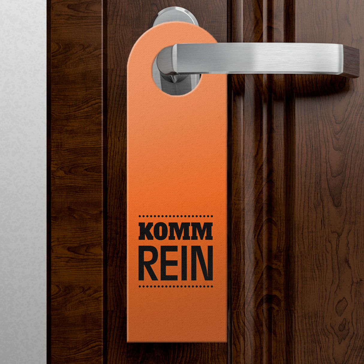 Ich will meine Ruhe oder Komm rein Türhänger in Orange