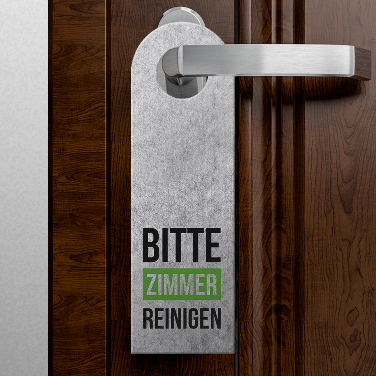 Bitte nicht stören oder Zimmer reinigen Türhänger mit farbigen Balken