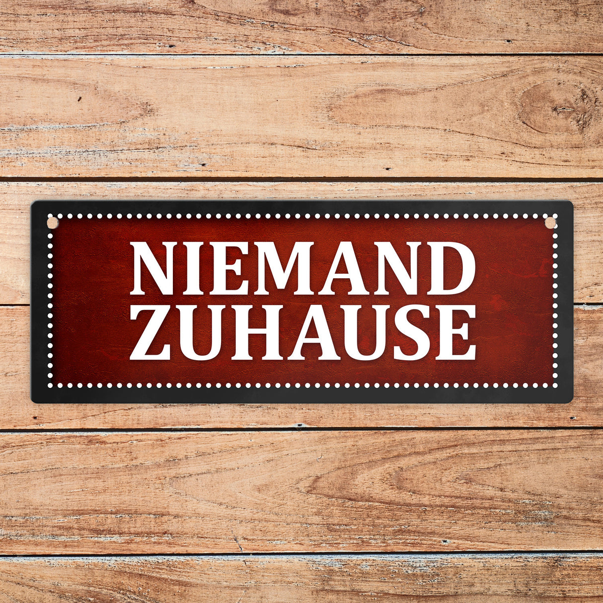 Niemand Zuhause oder Willkommen Wendeschild mit Kordel in Rot und Gelb