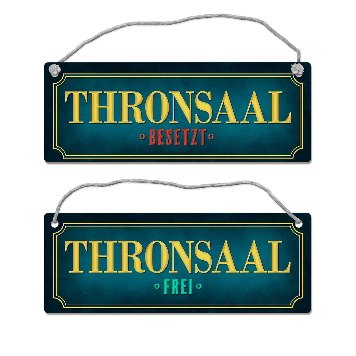 Thronsaal ist frei oder besetzt Toiletten-Wendeschild mit Kordel