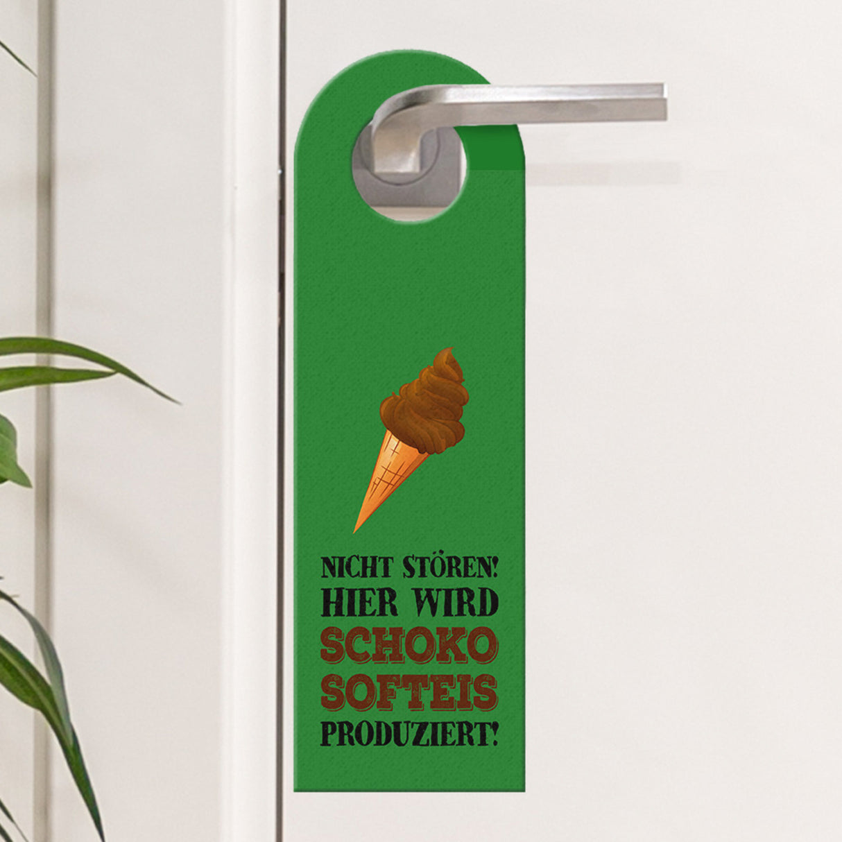 Klo Türhänger mit Spruch: Nicht stören! Schoko-Softeis wird produziert