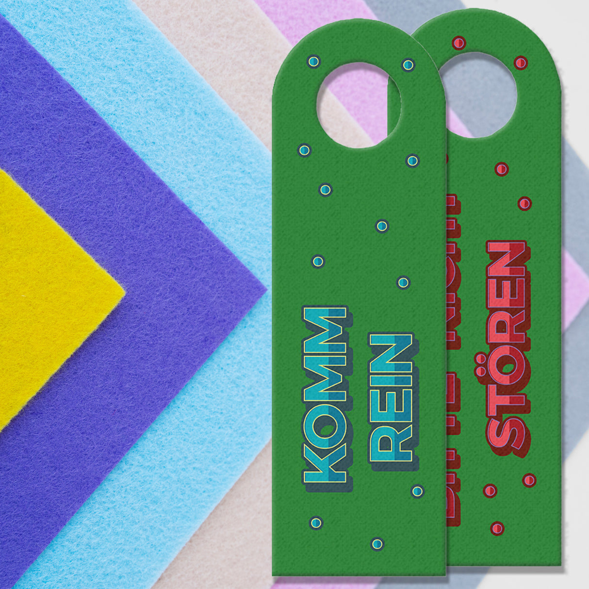 Bitte nicht stören oder Komm rein Türhänger im Retro-Stil