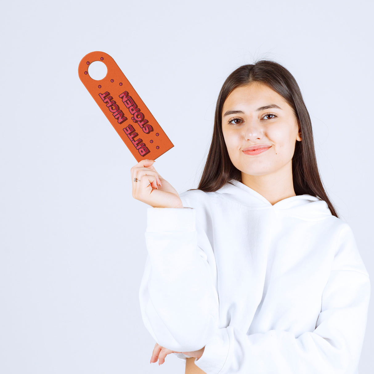 Bitte nicht stören oder Komm rein Türhänger im Retro-Stil in Orange