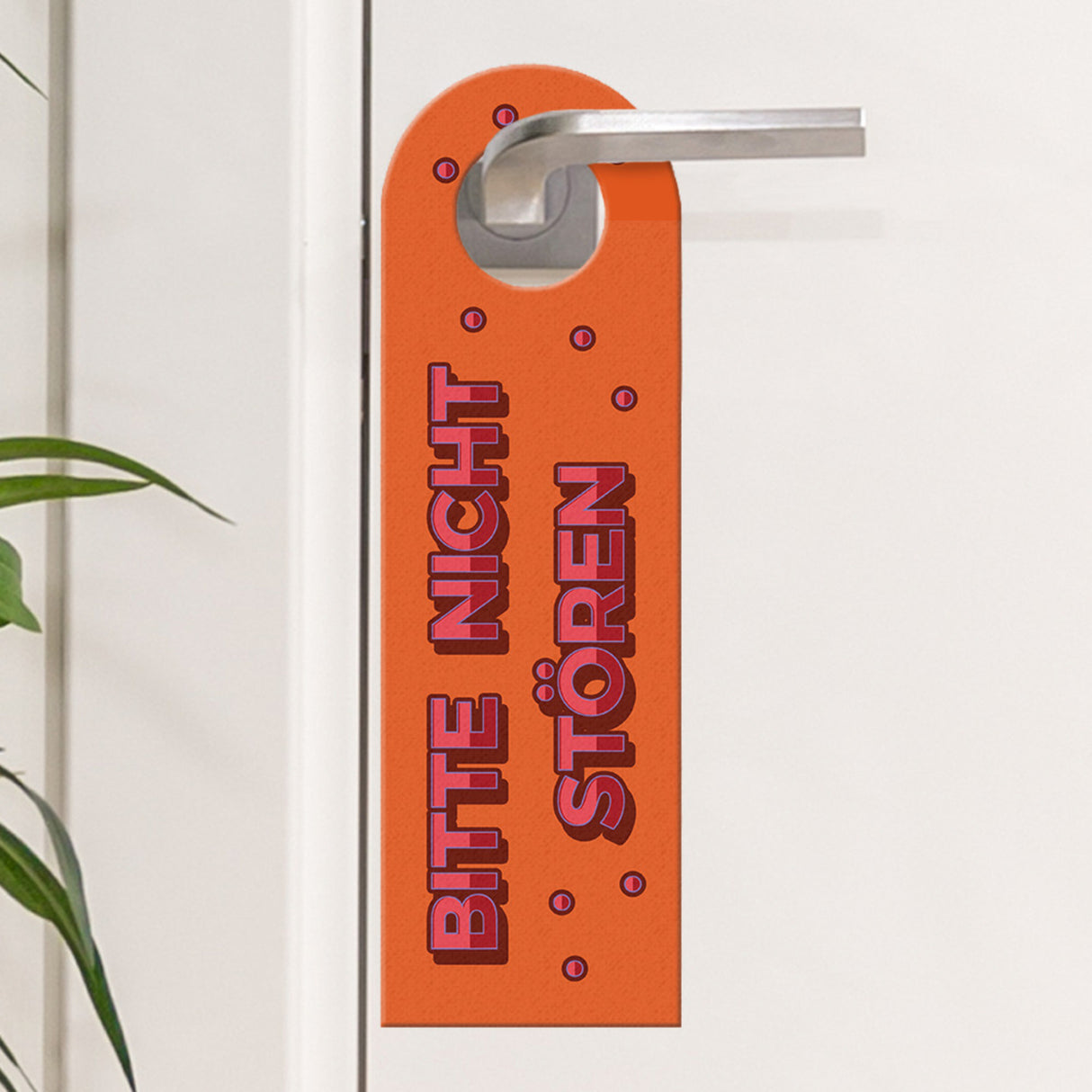 Bitte nicht stören oder Komm rein Türhänger im Retro-Stil in Orange
