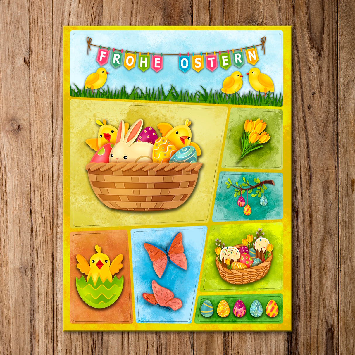 Frohe Ostern Kühlschrankmagnete im 8er Set