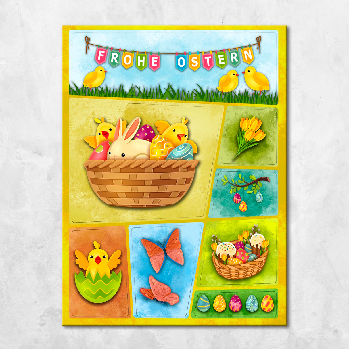 Frohe Ostern Kühlschrankmagnete im 8er Set
