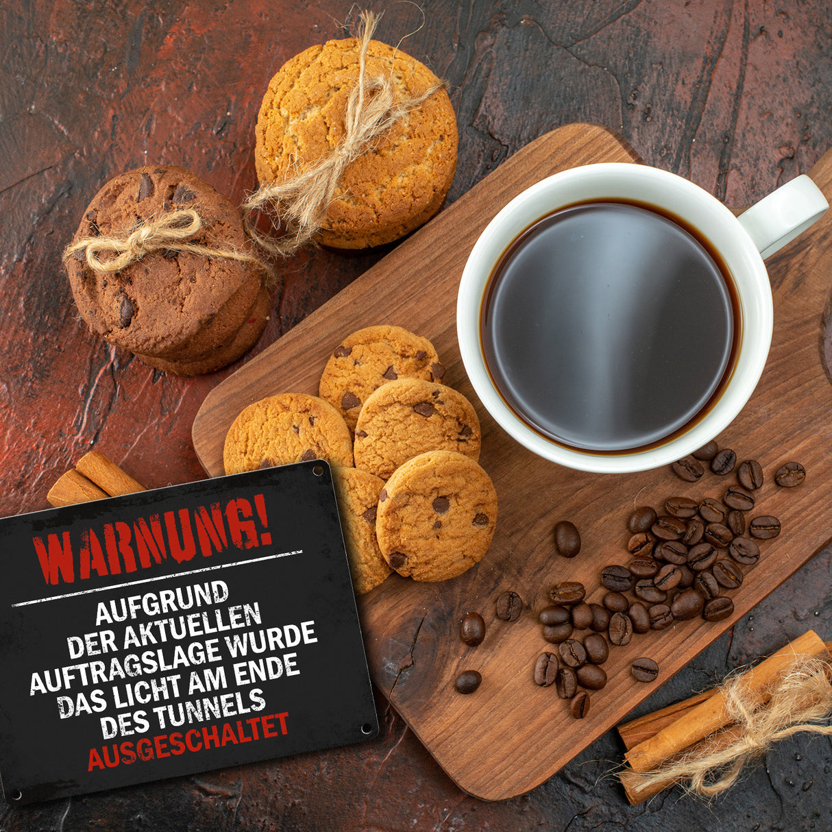 Kein Licht am Ende des Tunnels Metallschild