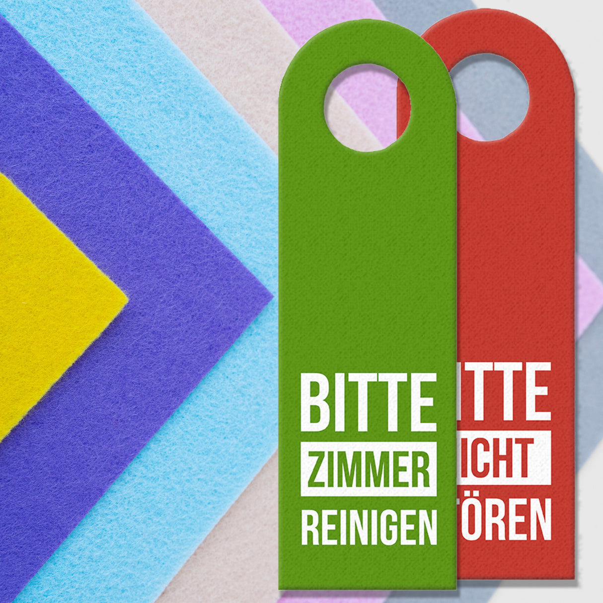 Bitte nicht stören oder Zimmer reinigen Türhänger -Grün