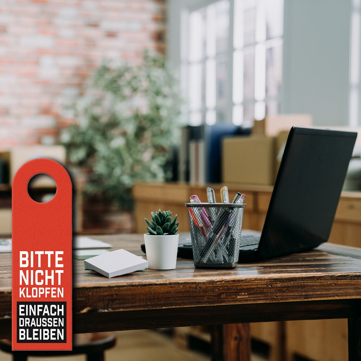 Einfach draußen bleiben oder Komm rein Türhänger -Grün