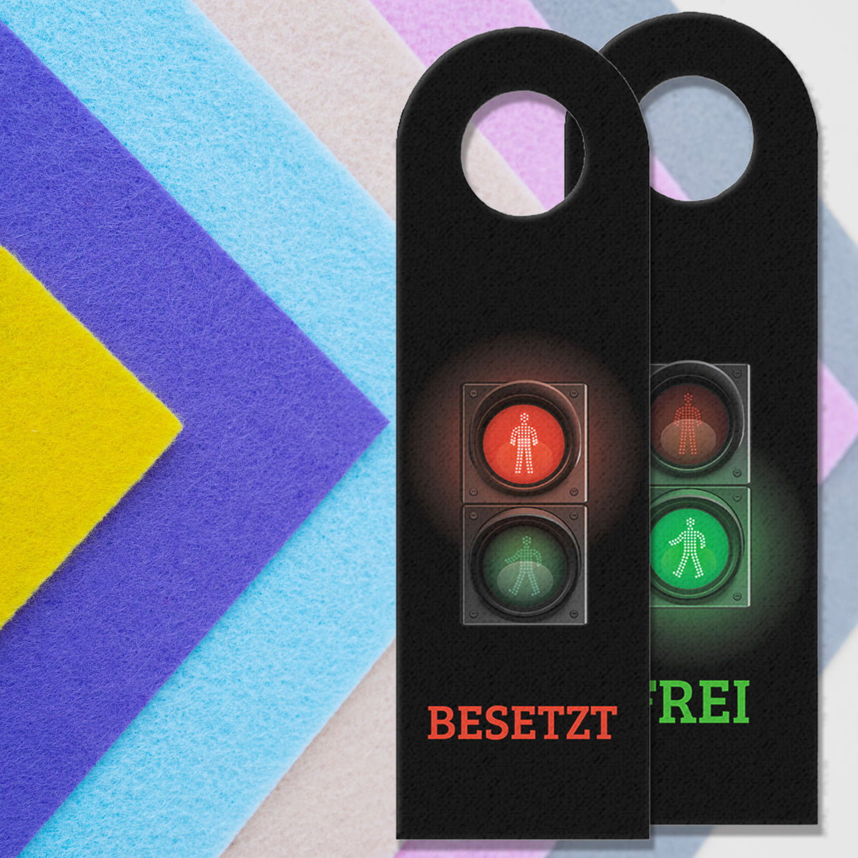 Frei oder Besetzt Türhänger mit Ampel Motiv