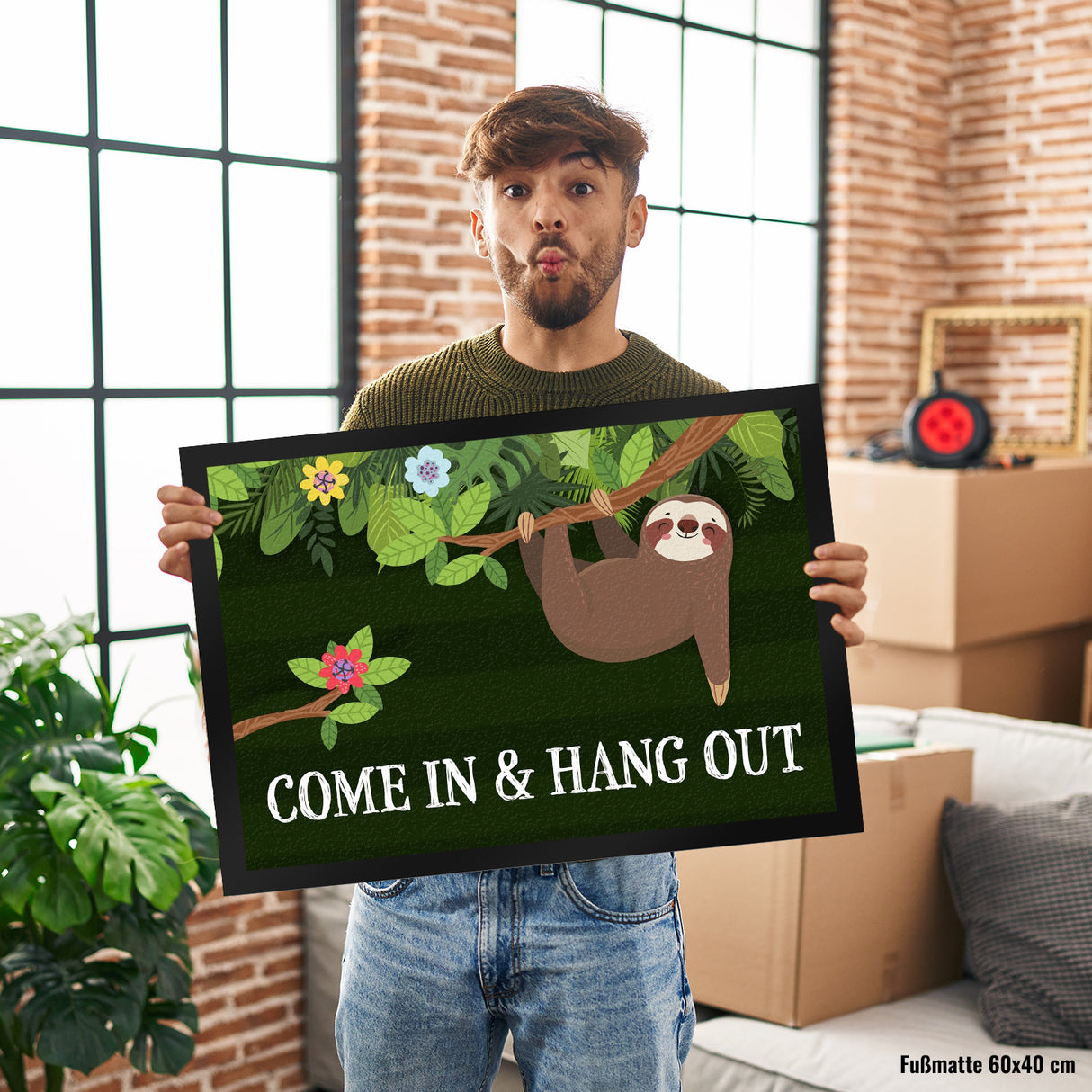 Come in and hang out Faultier Fußmatte