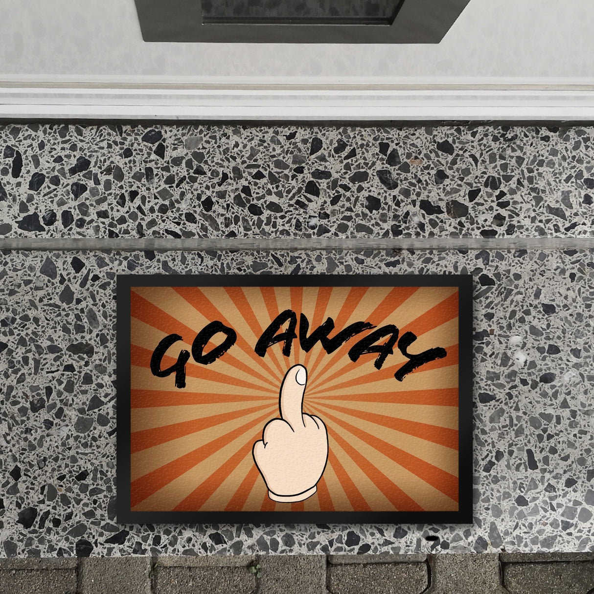 Go away Fußmatte mit Mittelfinger Motiv
