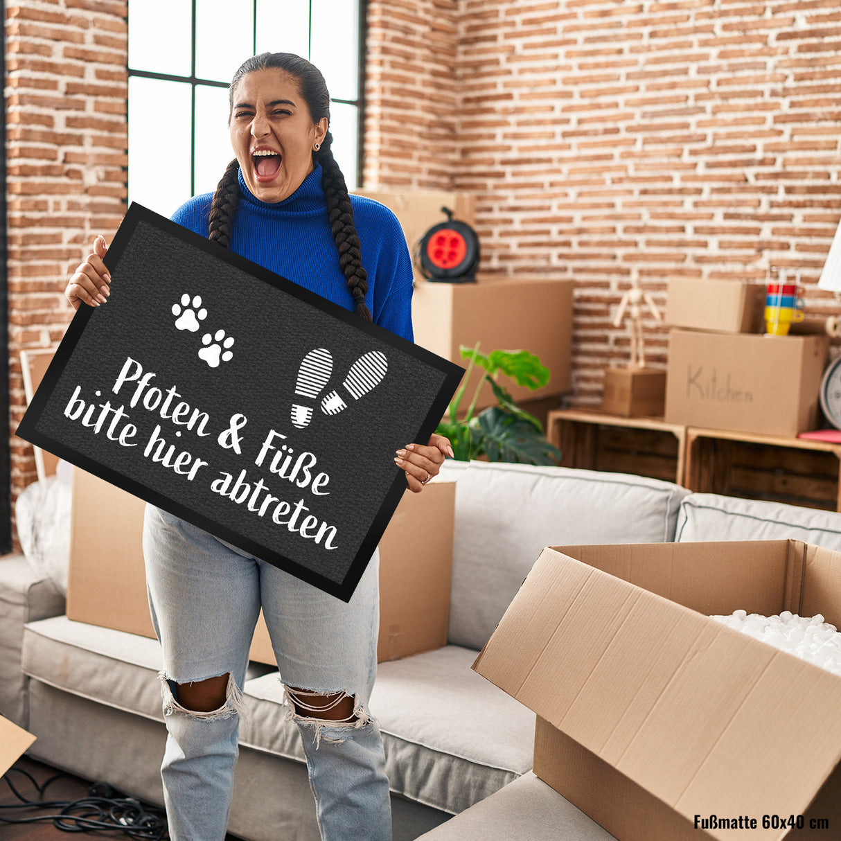 Pfoten und Füße bitte hier abtreten Fußmatte