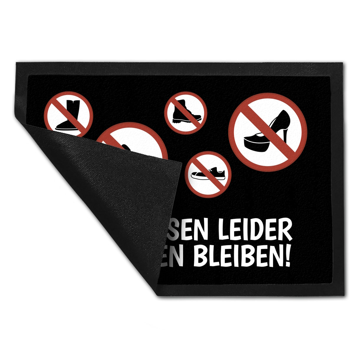 Wir müssen draußen bleiben Fußmatte mit Schuh Motiven