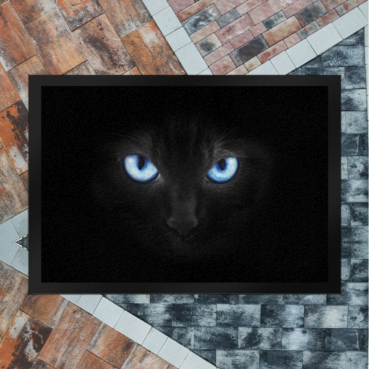 Katzenaugen Fußmatte Katze Kater Auge Haustüre Wohnungstüre Böse Zuhause