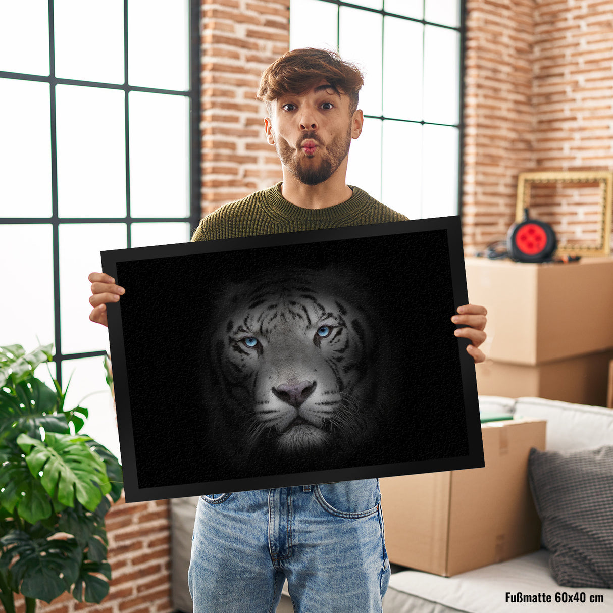 Weißer Tiger Fußmatte
