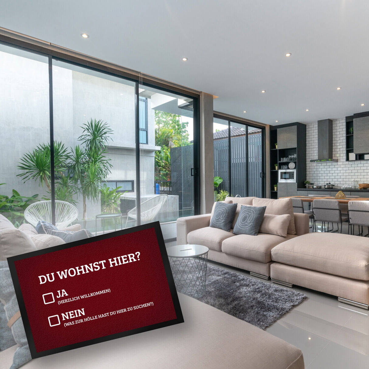 Du wohnst hier Fußmatte Willkommen Zuhause wohnen Haustüre Wohnungstüre