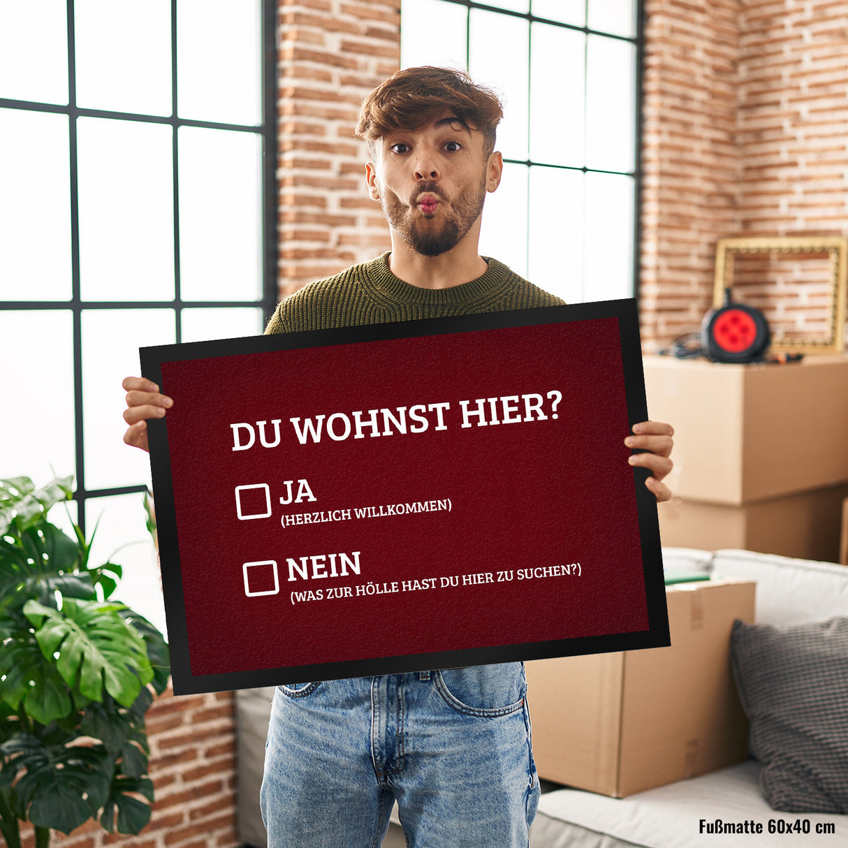 Du wohnst hier Fußmatte Willkommen Zuhause wohnen Haustüre Wohnungstüre