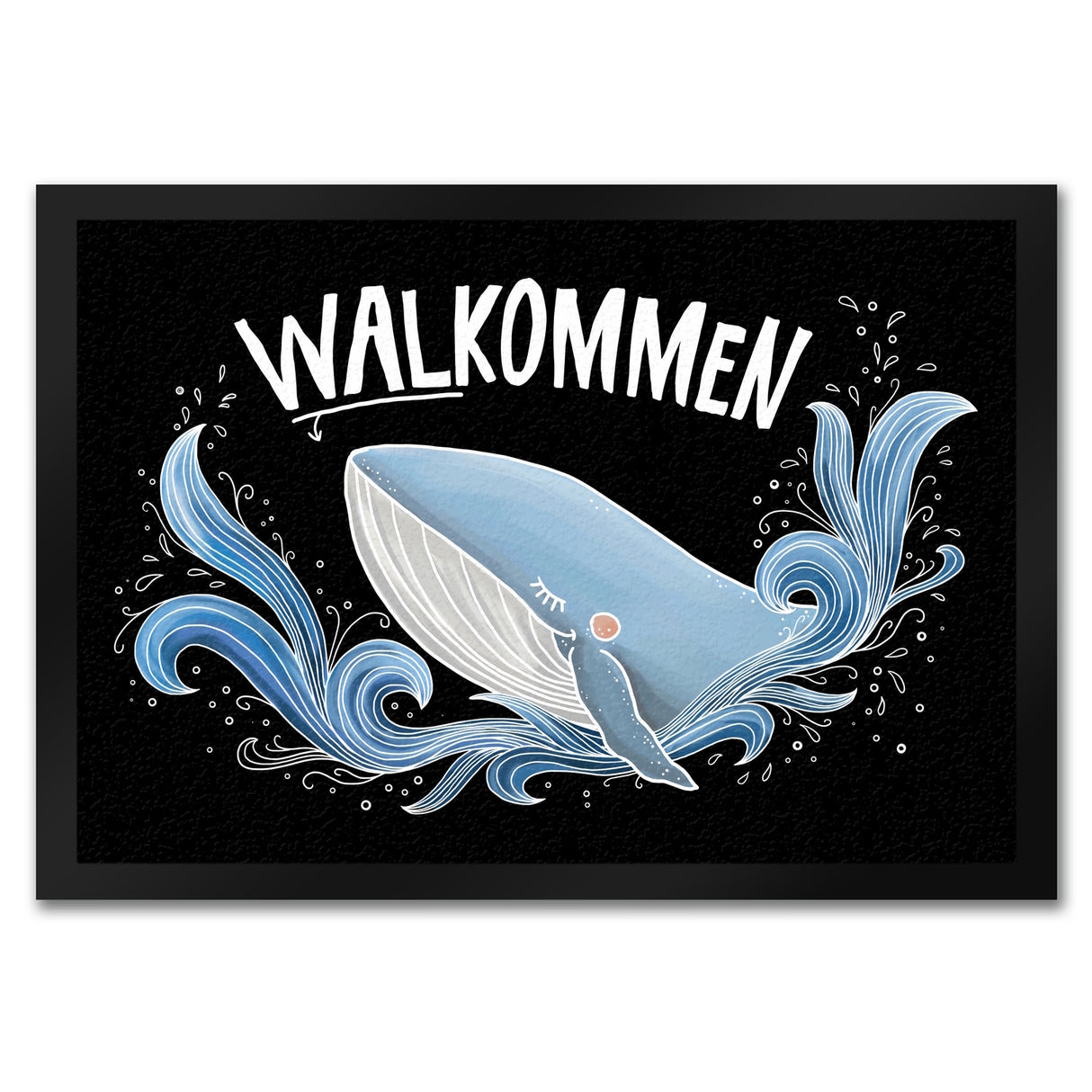 Walkommen Fußmatte mit Wal Motiv