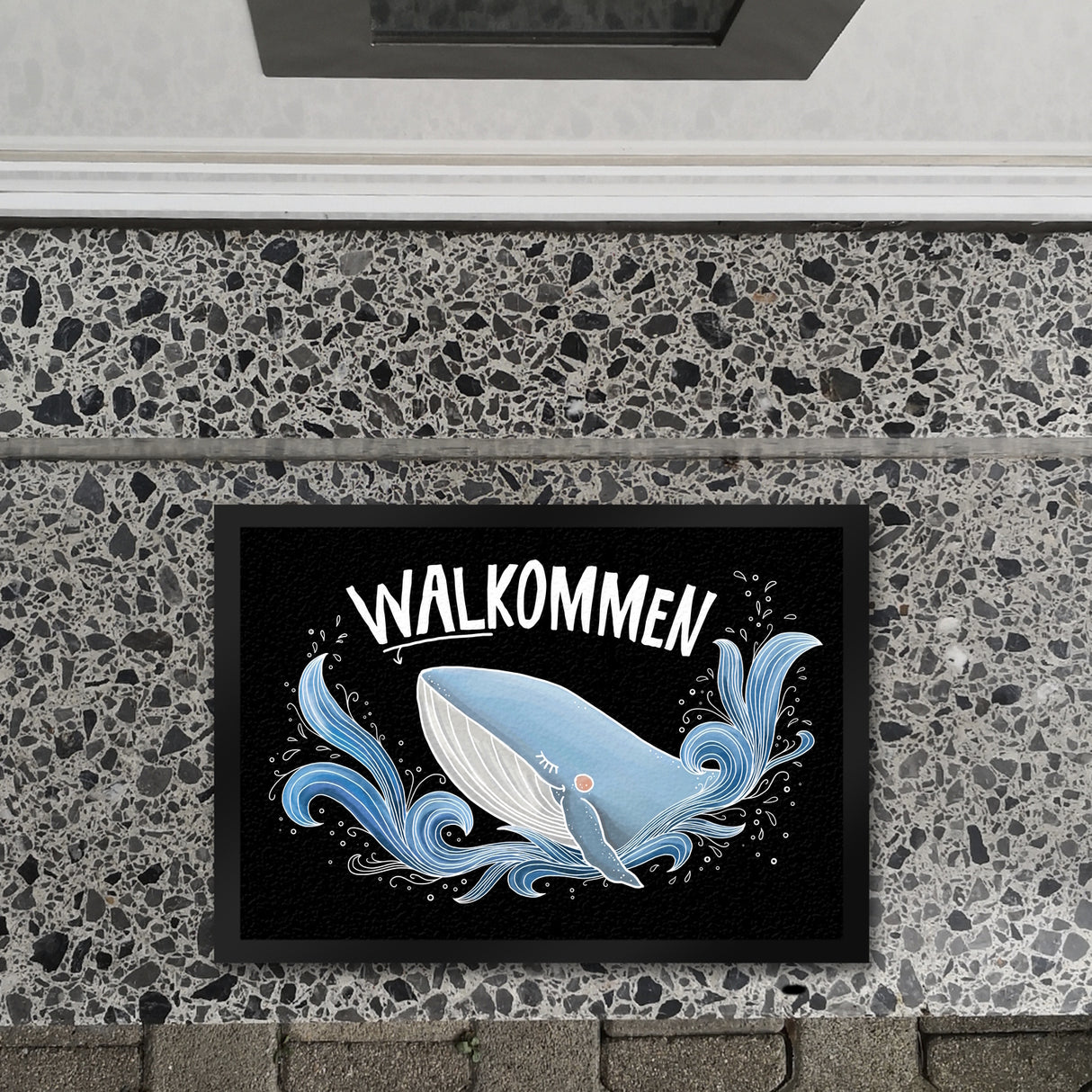 Walkommen Fußmatte mit Wal Motiv