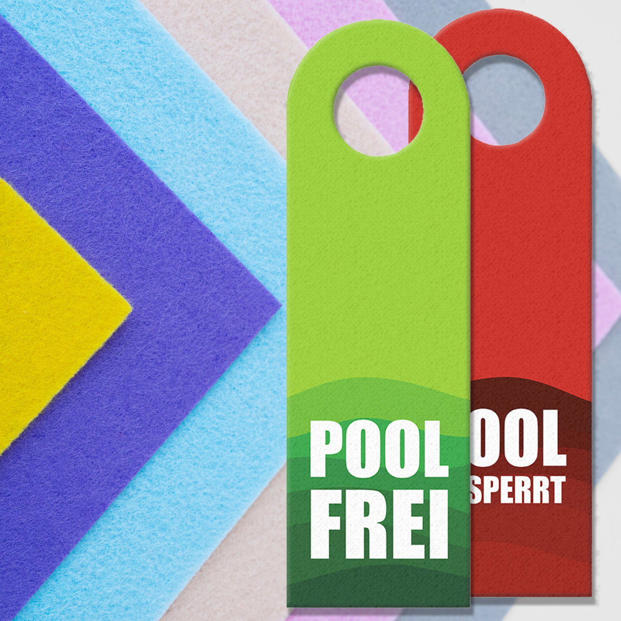 Pool gesperrt oder frei Türhänger