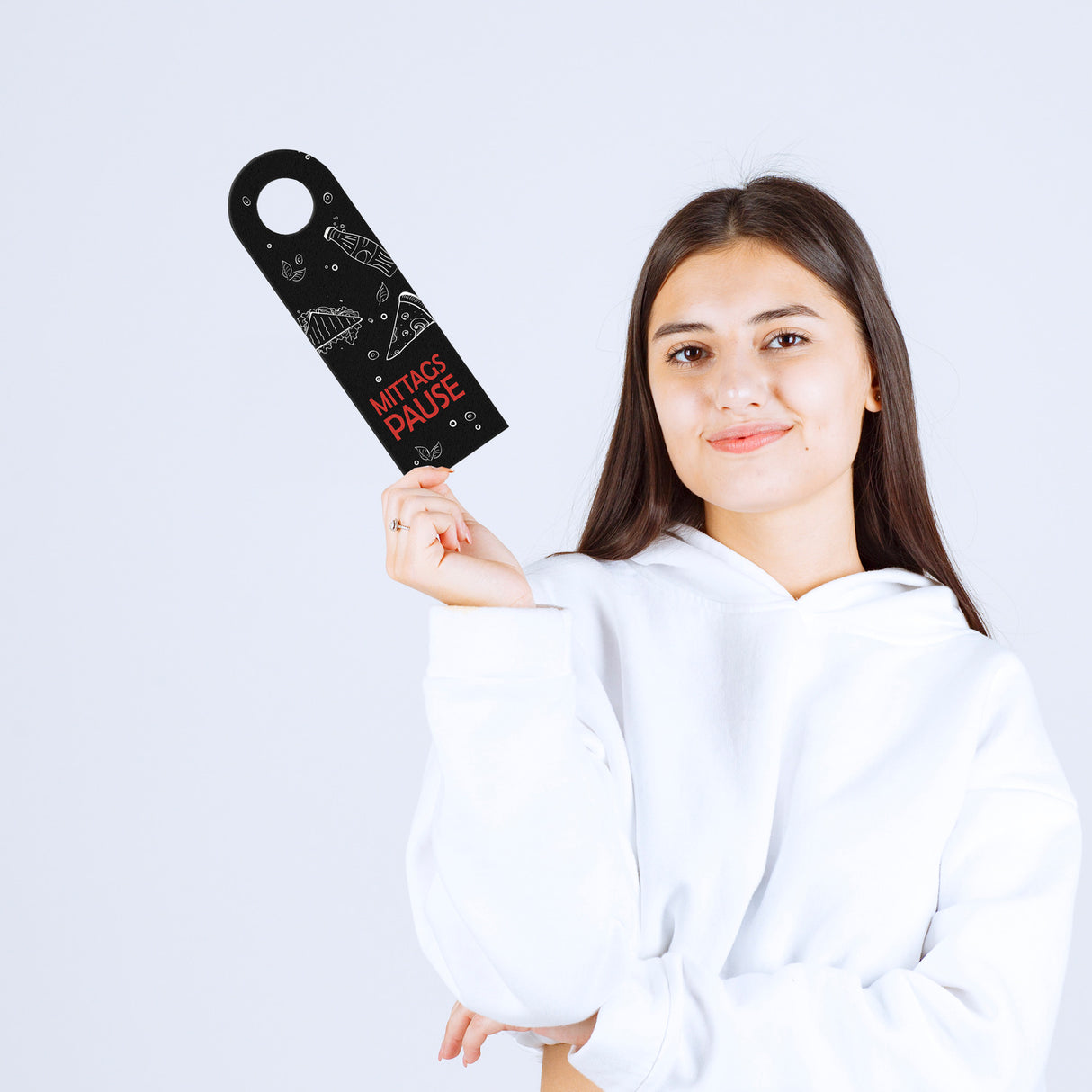 Mittagspause oder Willkommen Türhänger