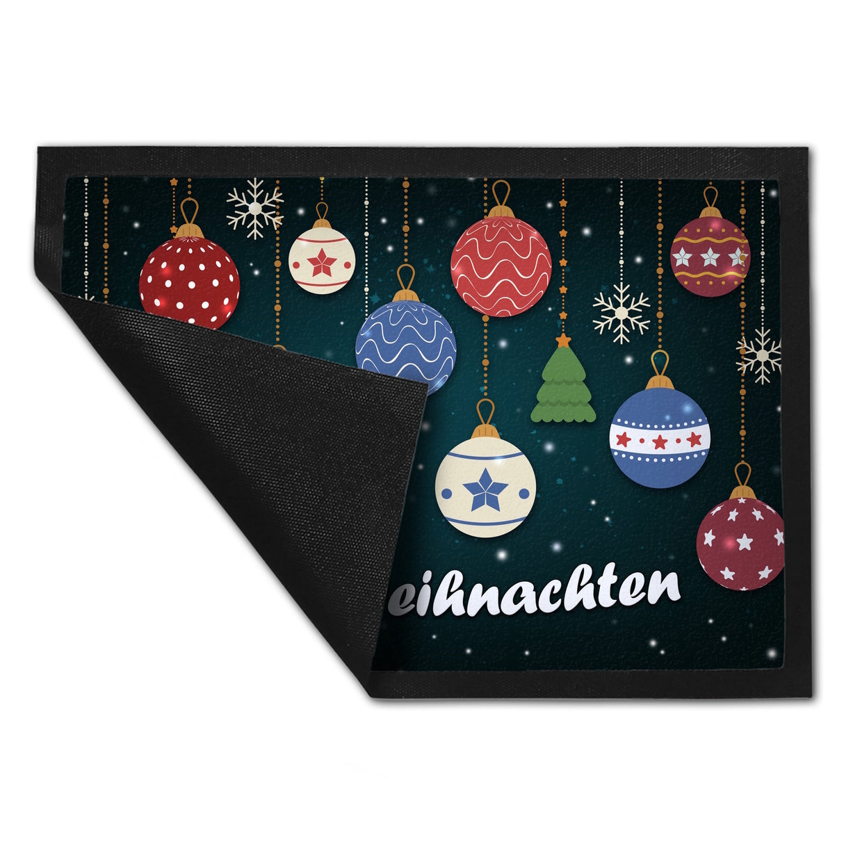 Frohe Weihnachten Christbaumkugeln Fußmatte