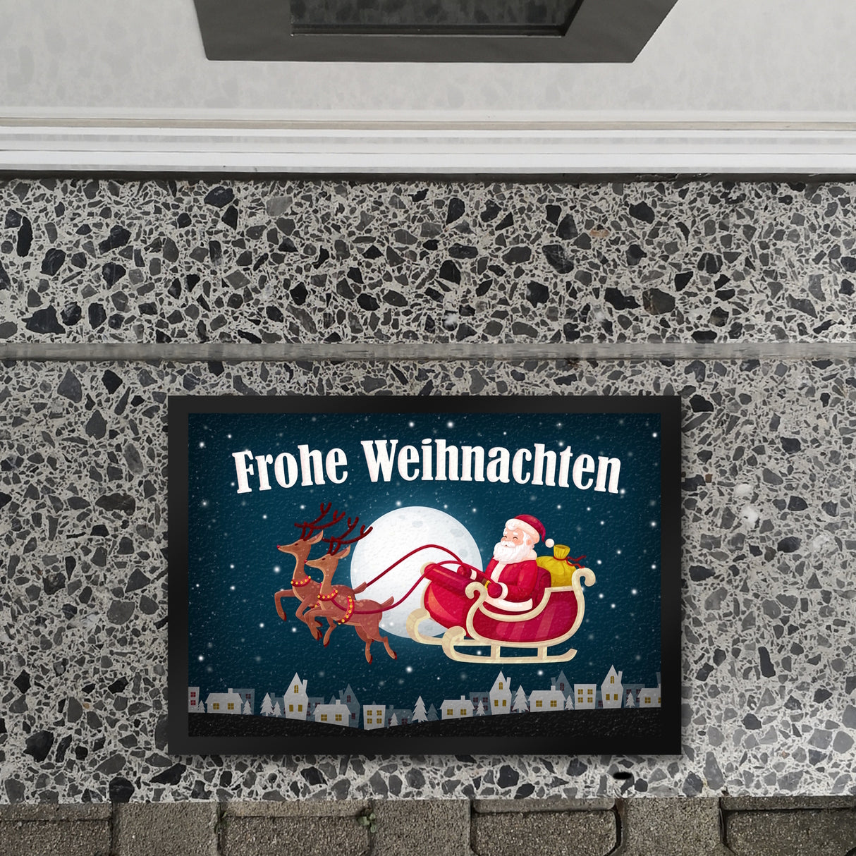 Frohe Weihnachten Fußmatte mit Weihnachtsmann Motiv